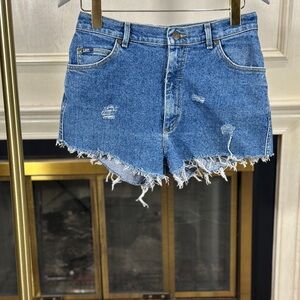 Lee High Rise Cutoff Shorts 14 | Distressed‎ Vintage Denim | 29.5” Waist